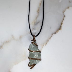 Fluorite crystal with copper necklace